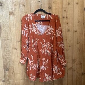 Sezane Orange Floral Dress